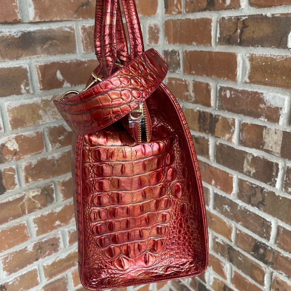NWT Brahmin Caroline Satchel Red Chili Bag - Picture 7 of 11
